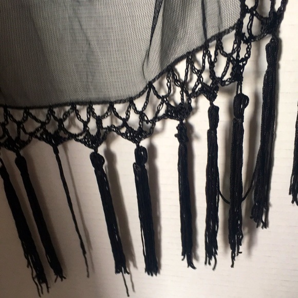 Sheer Beaded Fringed Shawl - Picture 3 of 8